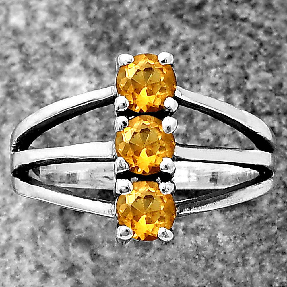 Three Stone Vertical Gemstone Ring 925 Sterling Silver Handmade Jewelry DGR1124 R-1050