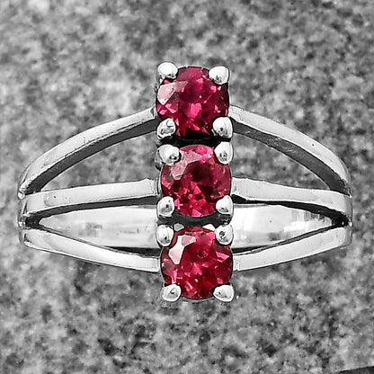 Three Stone Vertical Gemstone Ring 925 Sterling Silver Handmade Jewelry DGR1124 R-1050
