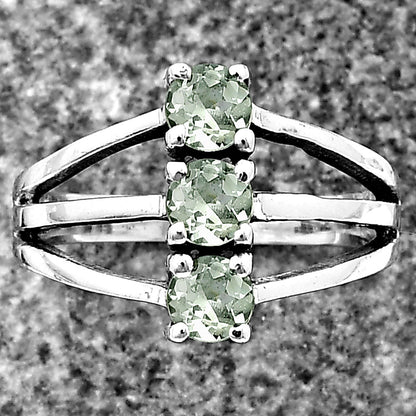Three Stone Vertical Gemstone Ring 925 Sterling Silver Handmade Jewelry DGR1124 R-1050