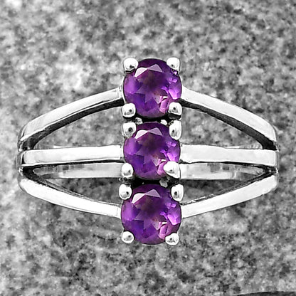 Three Stone Vertical Gemstone Ring 925 Sterling Silver Handmade Jewelry DGR1124 R-1050