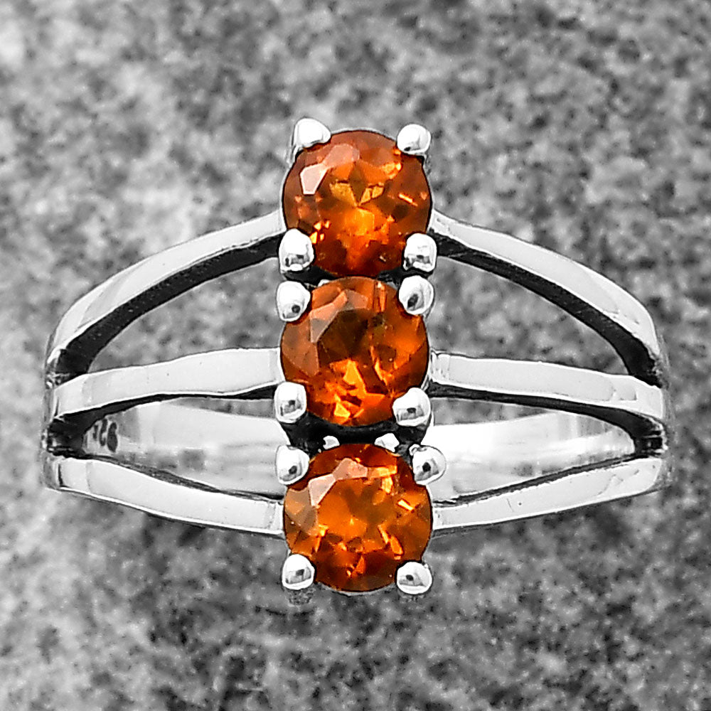 Three Stone Vertical Gemstone Ring 925 Sterling Silver Handmade Jewelry DGR1124 R-1050