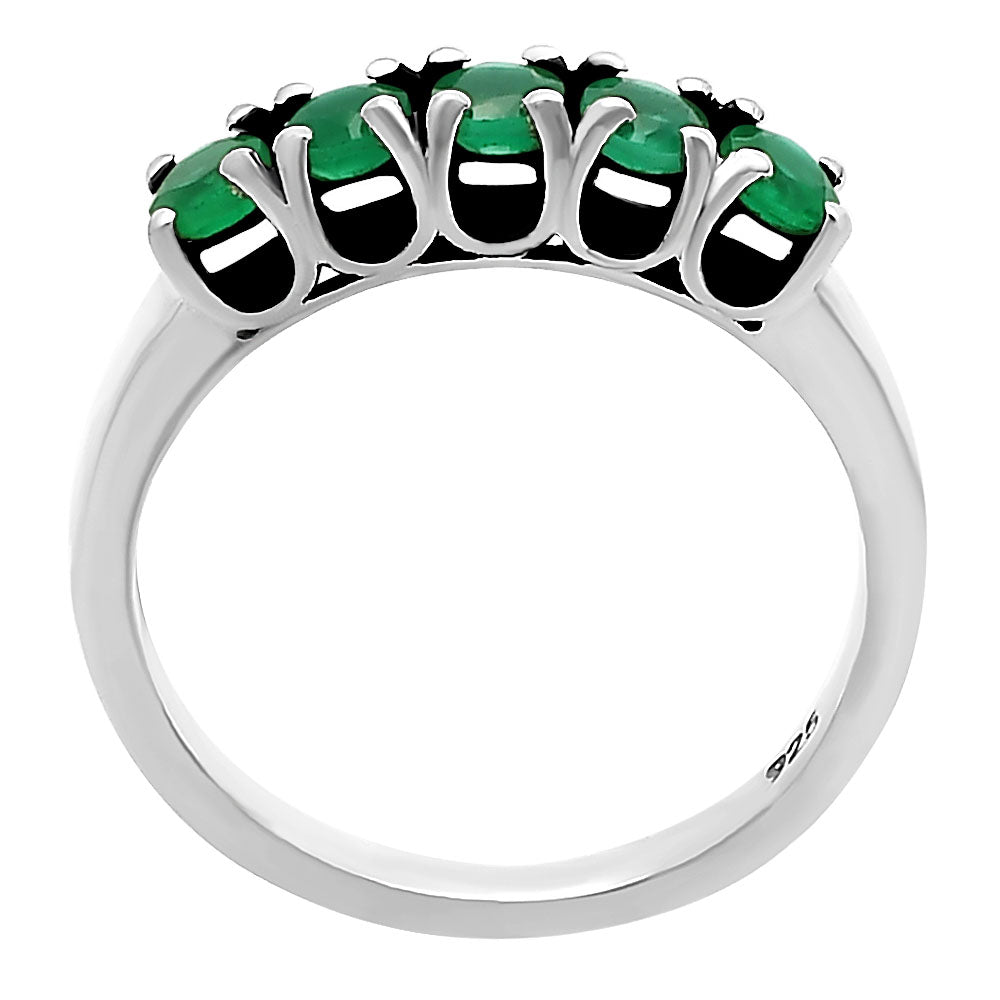Five Stone Horizontal Gemstone Ring 925 Sterling Silver Handmade Jewelry DGR1125 R-1049