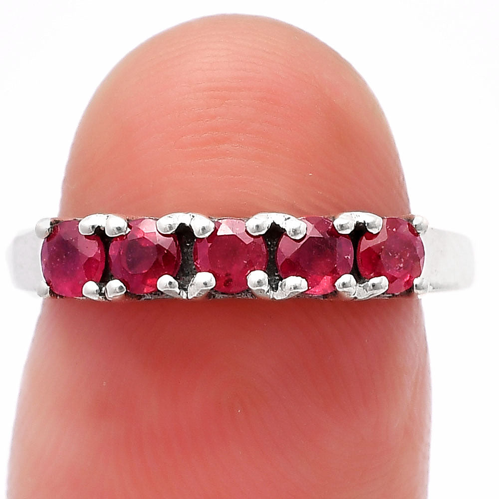 Five Stone Horizontal Gemstone Ring 925 Sterling Silver Handmade Jewelry DGR1125 R-1049