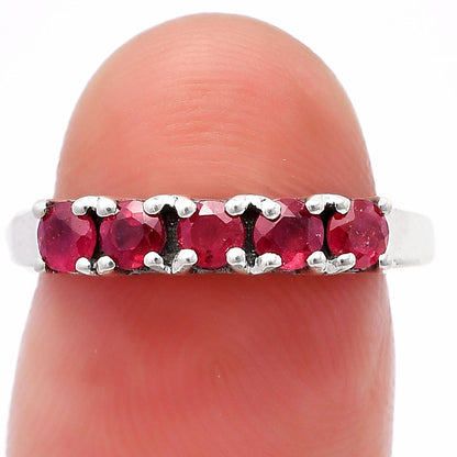 Five Stone Horizontal Gemstone Ring 925 Sterling Silver Handmade Jewelry DGR1125 R-1049