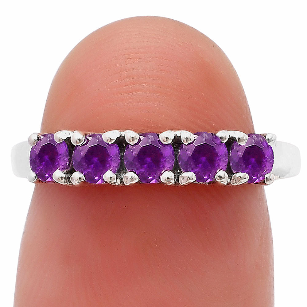 Five Stone Horizontal Gemstone Ring 925 Sterling Silver Handmade Jewelry DGR1125 R-1049