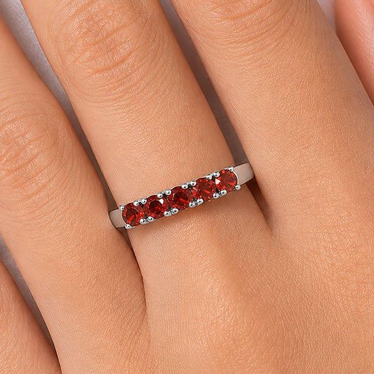 Five Stone Horizontal Gemstone Ring 925 Sterling Silver Handmade Jewelry DGR1125 R-1049