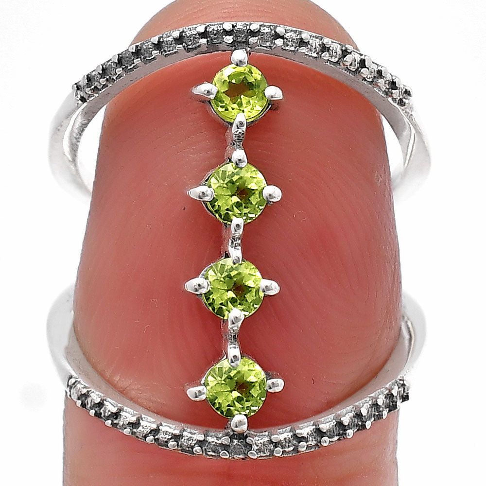 Elegant 4 Stone Double Band Ring 925 Sterling Silver Handmade Jewelry DGR1126 R-1247