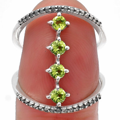 Elegant 4 Stone Double Band Ring 925 Sterling Silver Handmade Jewelry DGR1126 R-1247