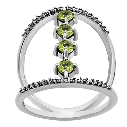Elegant 4 Stone Double Band Ring 925 Sterling Silver Handmade Jewelry DGR1126 R-1247