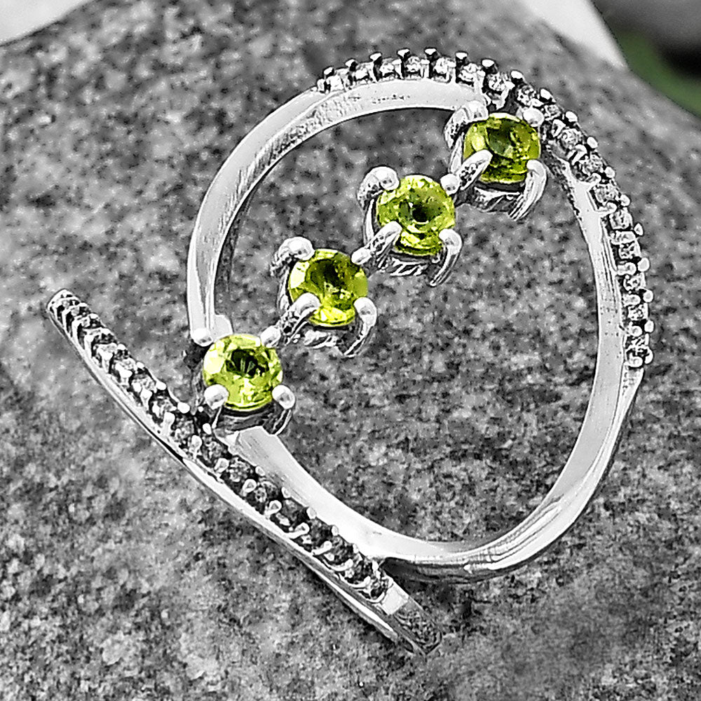 Elegant 4 Stone Double Band Ring 925 Sterling Silver Handmade Jewelry DGR1126 R-1247