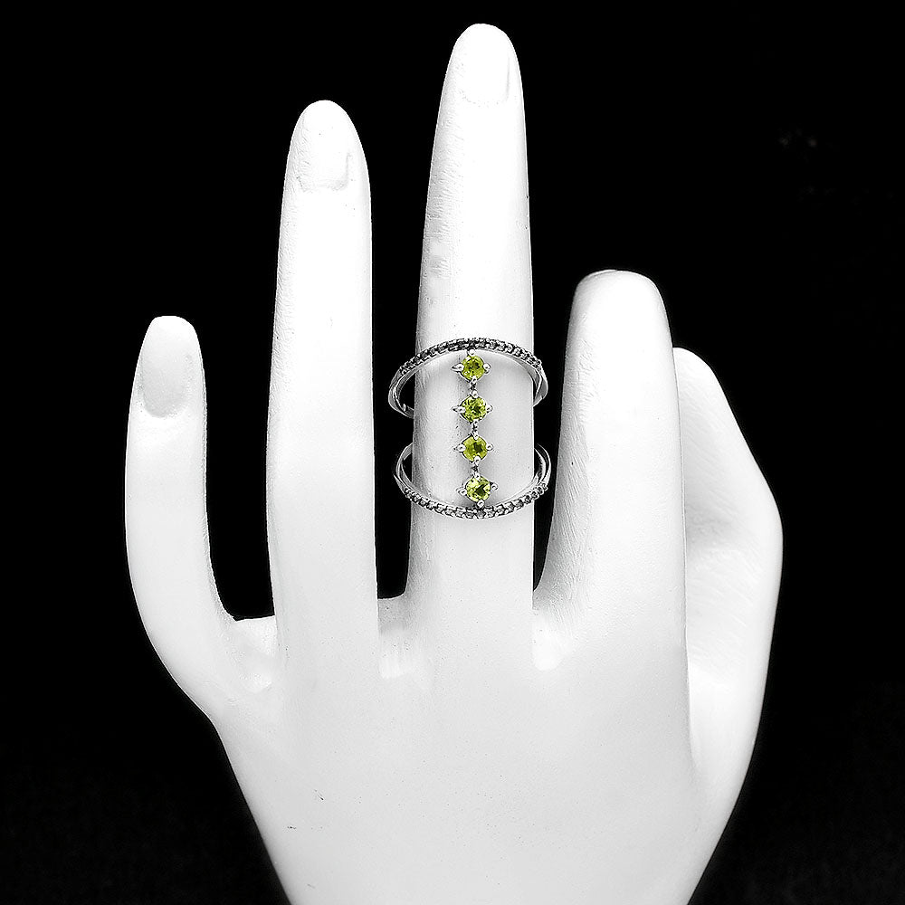 Elegant 4 Stone Double Band Ring 925 Sterling Silver Handmade Jewelry DGR1126 R-1247