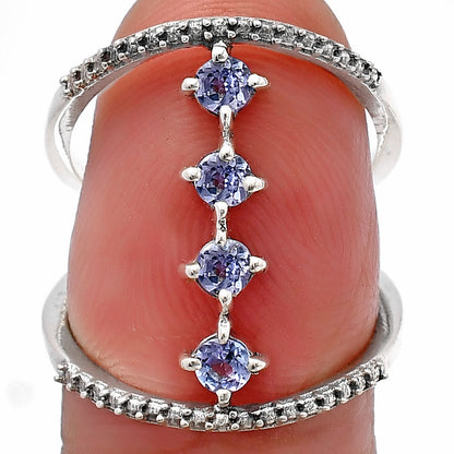 Elegant 4 Stone Double Band Ring 925 Sterling Silver Handmade Jewelry DGR1126 R-1247