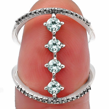 Elegant 4 Stone Double Band Ring 925 Sterling Silver Handmade Jewelry DGR1126 R-1247