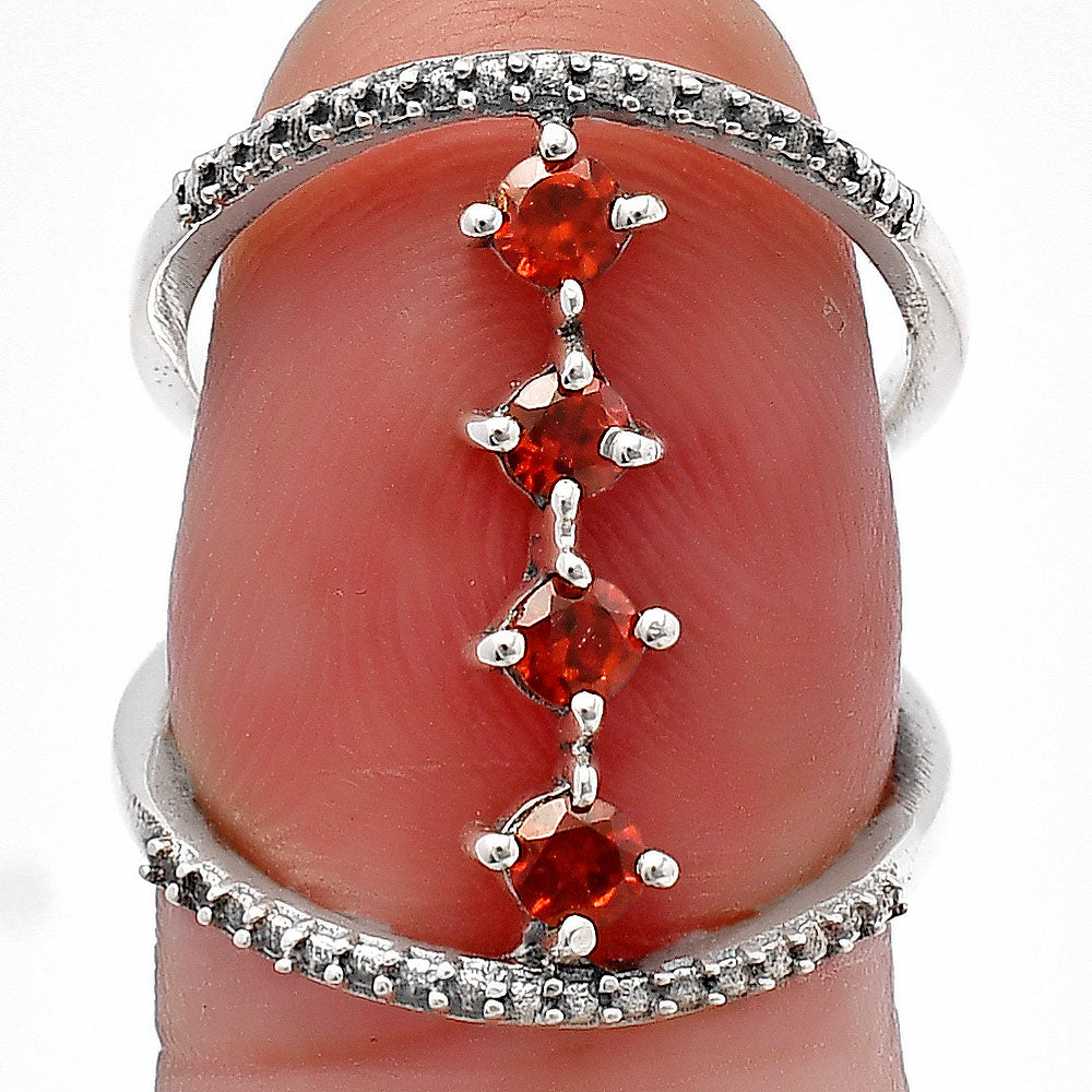 Elegant 4 Stone Double Band Ring 925 Sterling Silver Handmade Jewelry DGR1126 R-1247
