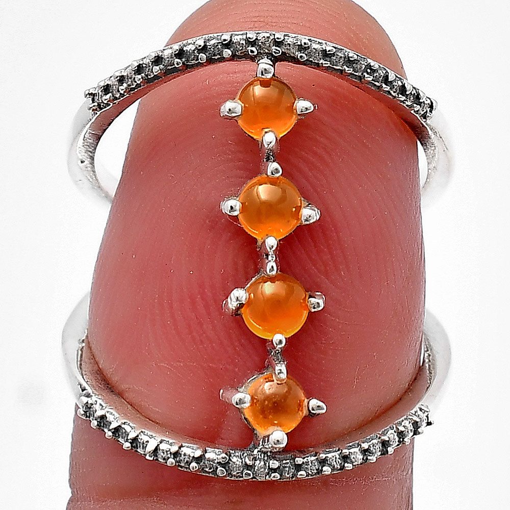 Elegant 4 Stone Double Band Ring 925 Sterling Silver Handmade Jewelry DGR1126 R-1247