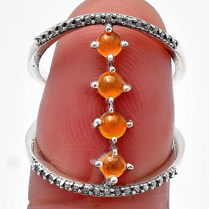 Elegant 4 Stone Double Band Ring 925 Sterling Silver Handmade Jewelry DGR1126 R-1247