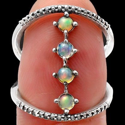 Elegant 4 Stone Double Band Ring 925 Sterling Silver Handmade Jewelry DGR1126 R-1247