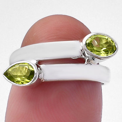Double Natural Gemstone Ring 925 Sterling Silver Handmade Jewelry DGR1128 R-1190
