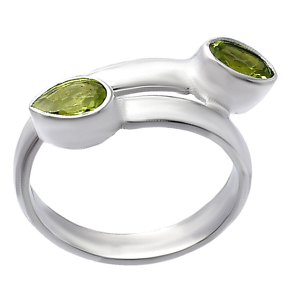 Double Natural Gemstone Ring 925 Sterling Silver Handmade Jewelry DGR1128 R-1190