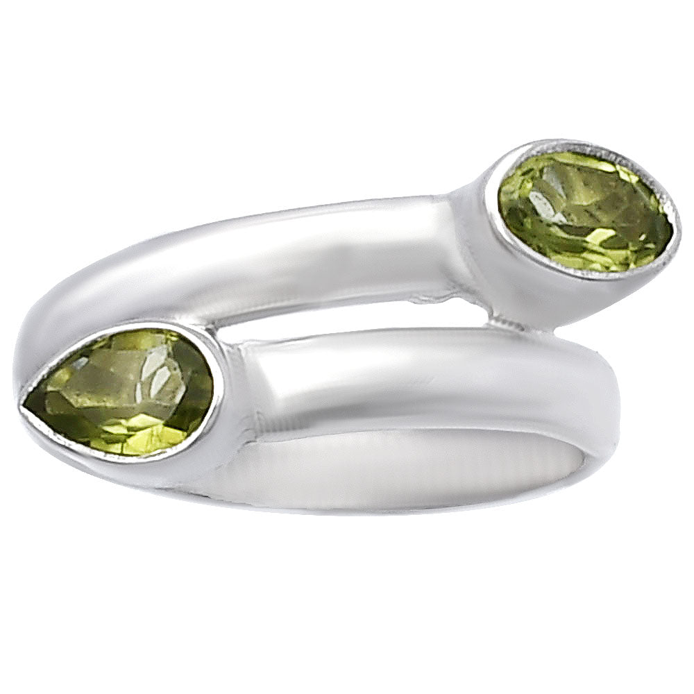 Double Natural Gemstone Ring 925 Sterling Silver Handmade Jewelry DGR1128 R-1190