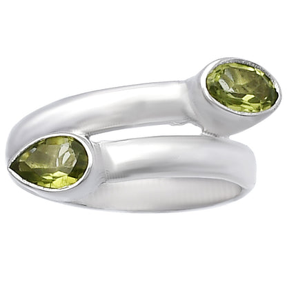 Double Natural Gemstone Ring 925 Sterling Silver Handmade Jewelry DGR1128 R-1190