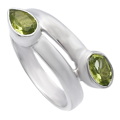 Double Natural Gemstone Ring 925 Sterling Silver Handmade Jewelry DGR1128 R-1190