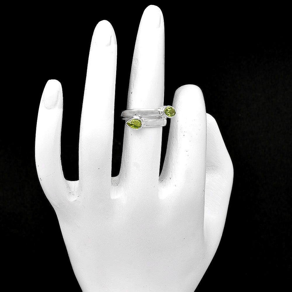 Double Natural Gemstone Ring 925 Sterling Silver Handmade Jewelry DGR1128 R-1190