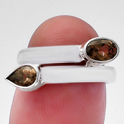 Double Natural Gemstone Ring 925 Sterling Silver Handmade Jewelry DGR1128 R-1190