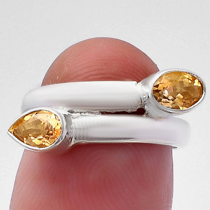 Double Natural Gemstone Ring 925 Sterling Silver Handmade Jewelry DGR1128 R-1190