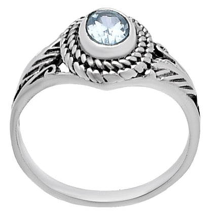 Rope Design Oval Natural Gemstone Ring 925 Silver Boho Vintage Style DGR1131 R-1044
