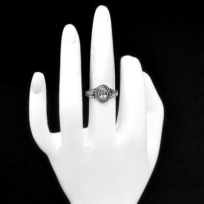 Rope Design Oval Natural Gemstone Ring 925 Silver Boho Vintage Style DGR1131 R-1044