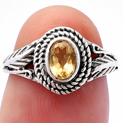 Rope Design Oval Natural Gemstone Ring 925 Silver Boho Vintage Style DGR1131 R-1044