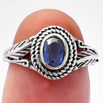 Rope Design Oval Natural Gemstone Ring 925 Silver Boho Vintage Style DGR1131 R-1044