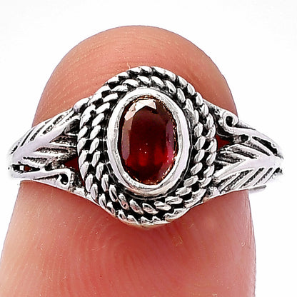Rope Design Oval Natural Gemstone Ring 925 Silver Boho Vintage Style DGR1131 R-1044