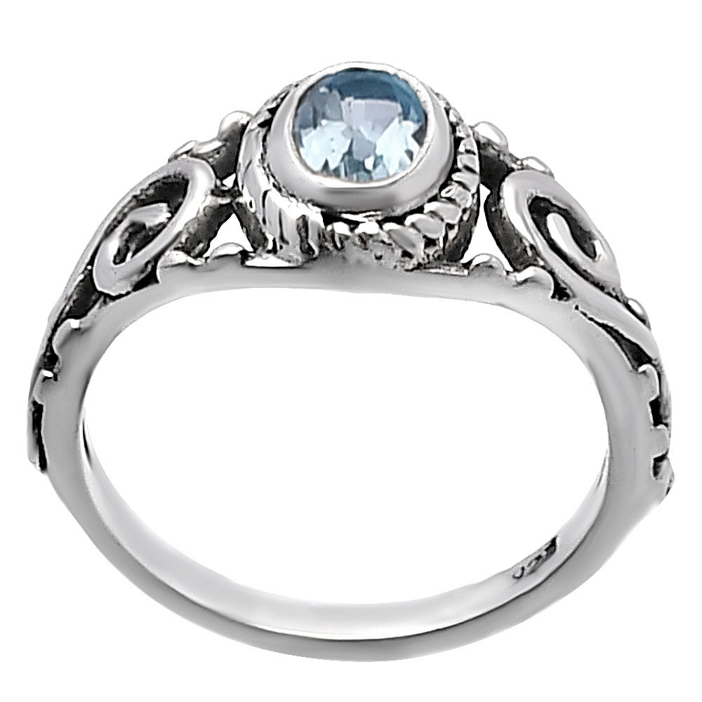 925 Sterling Silver Oval Gemstone Swirl Pattern Handmade Ring Jewelry DGR1132 R-1043