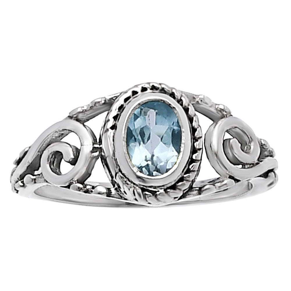 925 Sterling Silver Oval Gemstone Swirl Pattern Handmade Ring Jewelry DGR1132 R-1043