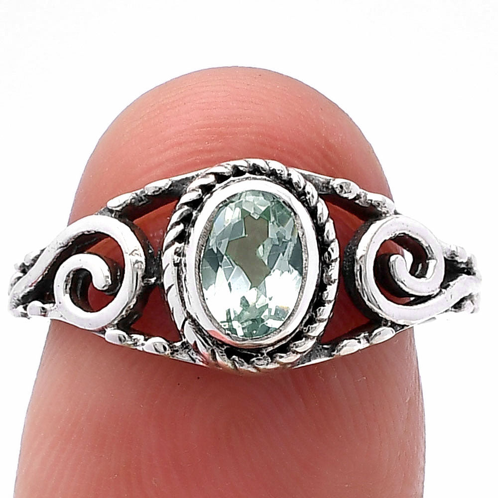 925 Sterling Silver Oval Gemstone Swirl Pattern Handmade Ring Jewelry DGR1132 R-1043