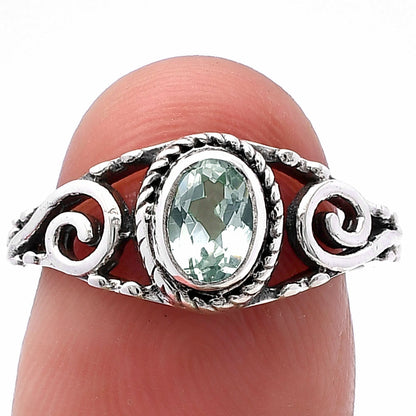 925 Sterling Silver Oval Gemstone Swirl Pattern Handmade Ring Jewelry DGR1132 R-1043