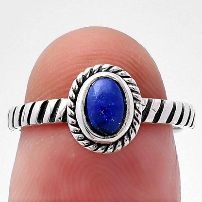 Handmade Oval Gemstone Ring, Twisted Rope 925 Sterling Silver Band DGR1134 R-1045