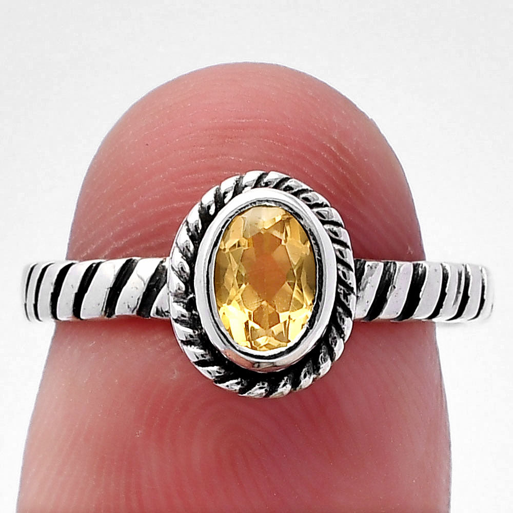 Handmade Oval Gemstone Ring, Twisted Rope 925 Sterling Silver Band DGR1134 R-1045