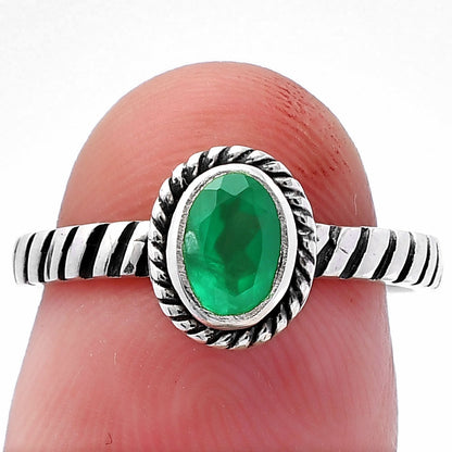 Handmade Oval Gemstone Ring, Twisted Rope 925 Sterling Silver Band DGR1134 R-1045