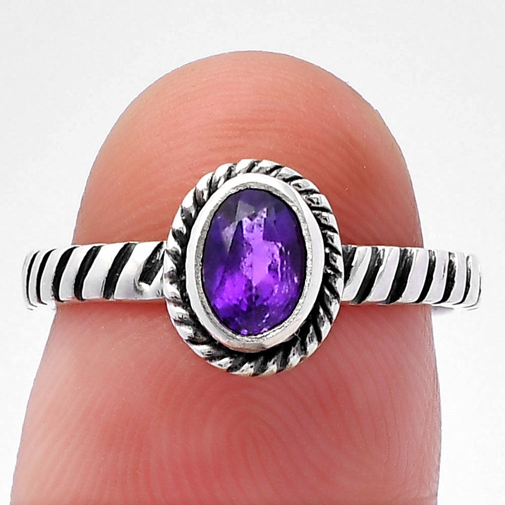Handmade Oval Gemstone Ring, Twisted Rope 925 Sterling Silver Band DGR1134 R-1045