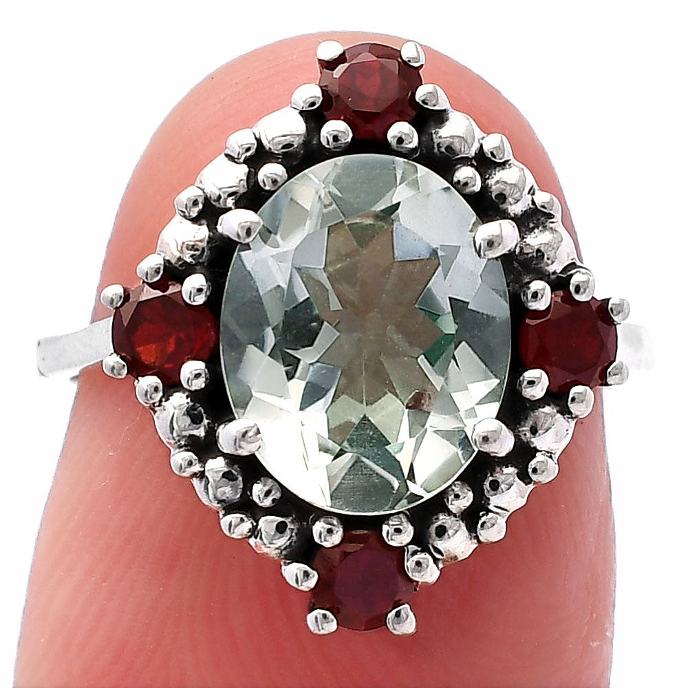 Multi Stone Oval Gemstone Halo Ring 925 Sterling Silver Handmade Jewelry DGR1135 R-1017
