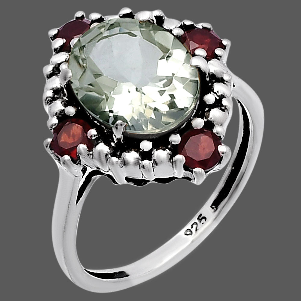 Multi Stone Oval Gemstone Halo Ring 925 Sterling Silver Handmade Jewelry DGR1135 R-1017