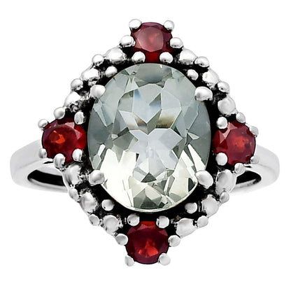 Multi Stone Oval Gemstone Halo Ring 925 Sterling Silver Handmade Jewelry DGR1135 R-1017