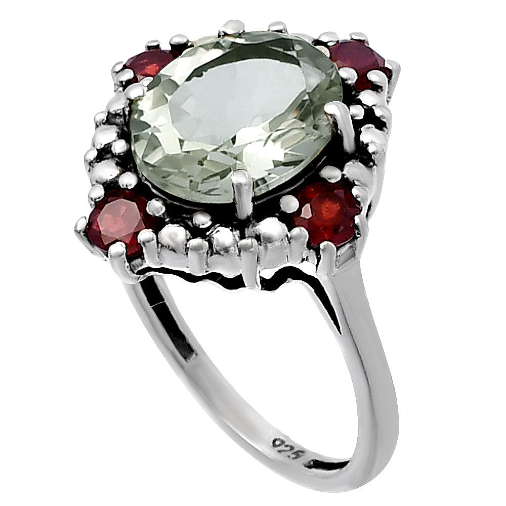 Multi Stone Oval Gemstone Halo Ring 925 Sterling Silver Handmade Jewelry DGR1135 R-1017