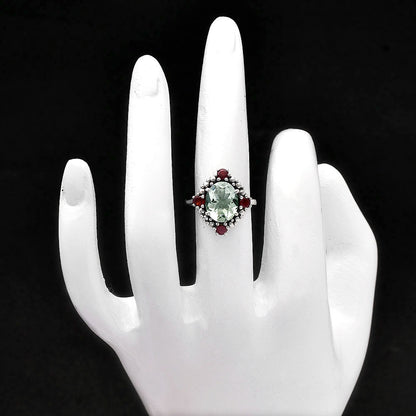 Multi Stone Oval Gemstone Halo Ring 925 Sterling Silver Handmade Jewelry DGR1135 R-1017