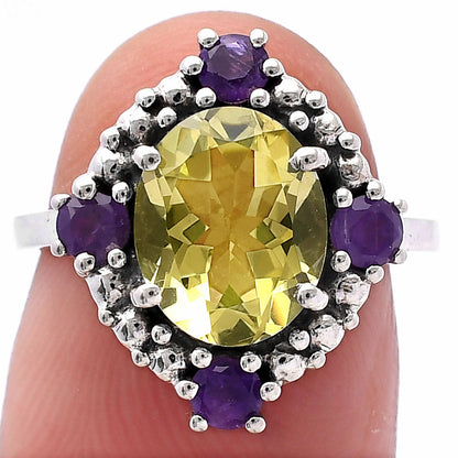 Multi Stone Oval Gemstone Halo Ring 925 Sterling Silver Handmade Jewelry DGR1135 R-1017