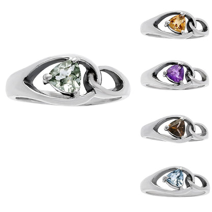 Modern Design Minimalist Trillion Gemstone Ring Solid 925 Silver Jewelry DGR1136 R-1177
