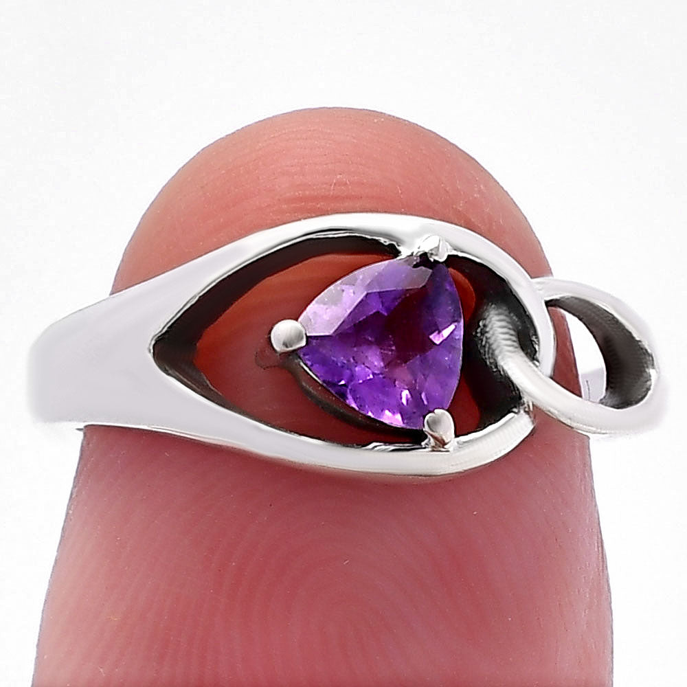 Modern Design Minimalist Trillion Gemstone Ring Solid 925 Silver Jewelry DGR1136 R-1177